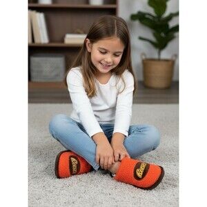 NEW Reese's Peanut Butter Cup Kids' Slip-On Mule Sherpa Slippers Size Small 13/1